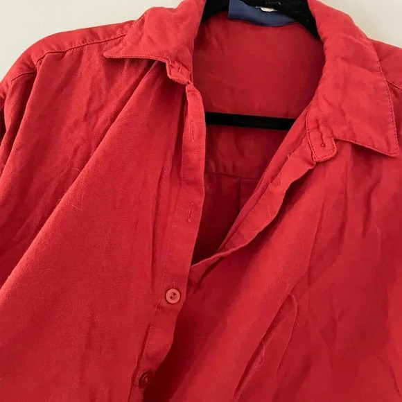 Francesca's Burnt Orange Button Down Twist Top - Size XS 1-004 - Picture 3 of 5